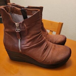 Miz Mooz Chestnut Wedge Ankle Booties